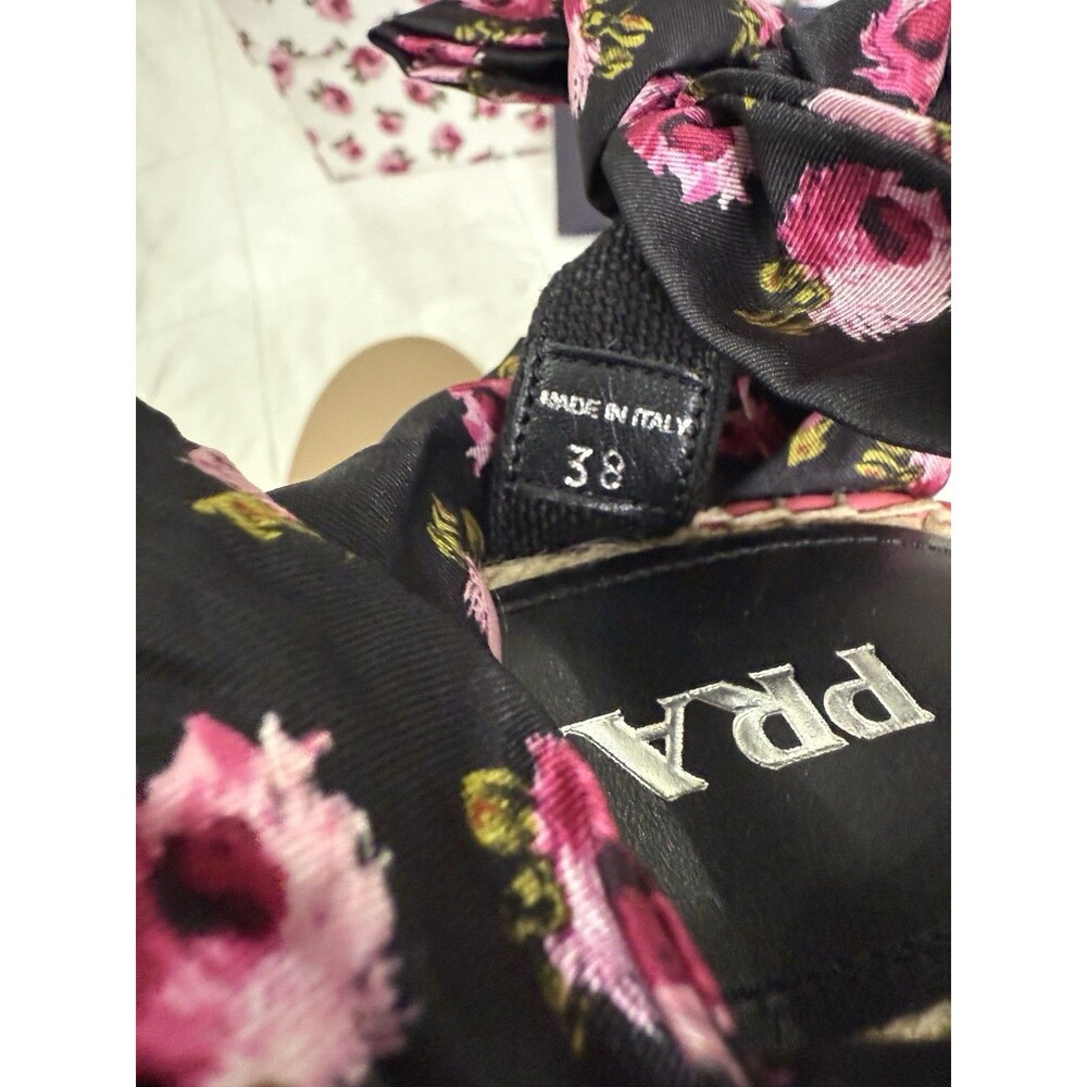 New Prada Floral Scarf Tie Espadrille Sandals size 8! - Picture 6 of 8